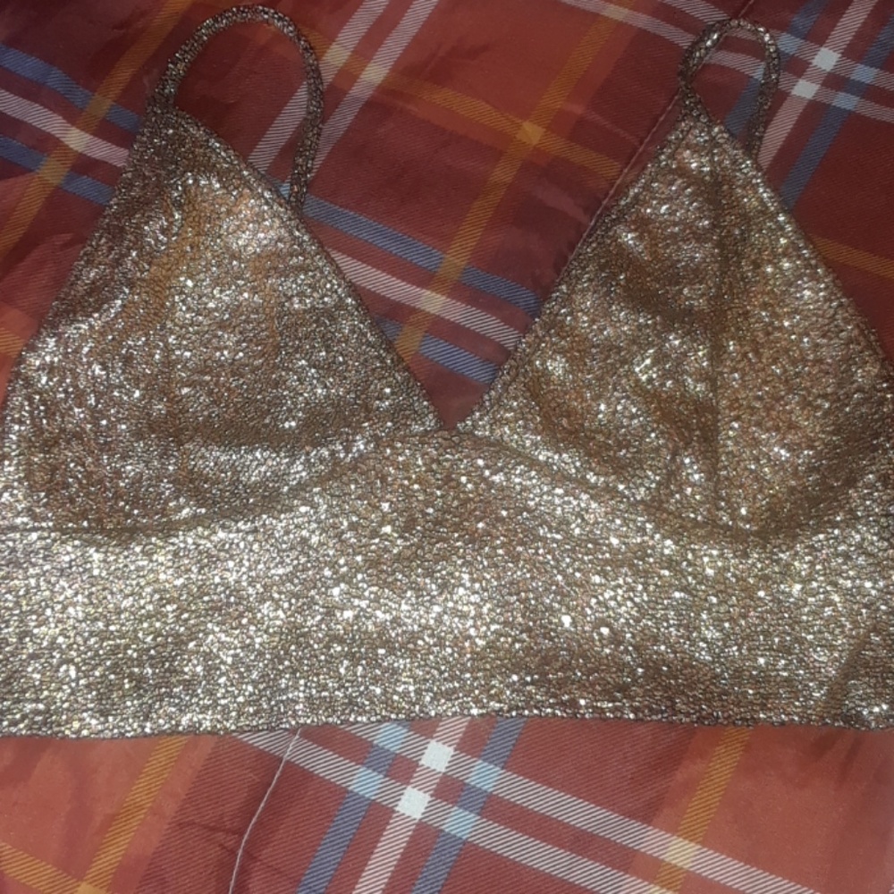 Gold Metallic Cropped /Bralette